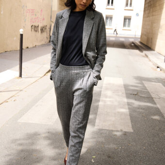 ICHI ( Dame ) - ICHI - IHKATE JACQUARD PA8 | BUKSER BLACK/WHITE