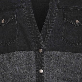 Pulz Jeans ( Dame )  - PULZ - PZANKE MIX FABRIC | CARDIGAN BLACK DENIM
