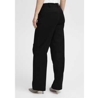 Pulz Jeans ( Dame )  - PULZ - PZBINDY HW PANT WIDE LEG | BUKSER BLACK BEAUTY