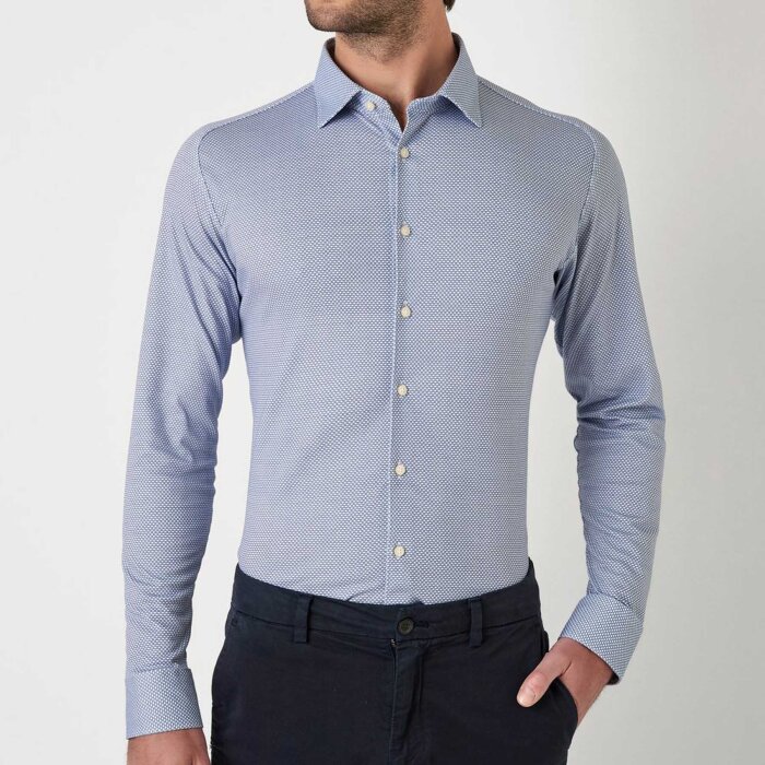 Desoto - Desoto - 77128 155 | Jersey Skjorte Navy Pattering