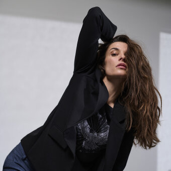 Pulz Jeans ( Dame )  - PULZ - PZALBA EAGLE TEE | T-SHIRT BLACK BEAUTY