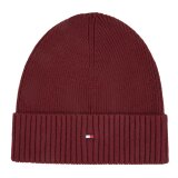 Tommy Hilfiger - Tommy Hilfiger - TH flag pima cotton beanie | Strik Hue Vinrød Tommy Hilfiger - Tommy Hilfiger - TH flag pima cotton beanie | Strik Hue Vinrød