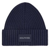Tommy Hilfiger - Tommy Hilfiger - Monotype patch cotton beanie | Strik Hue Space Blue Tommy Hilfiger - Tommy Hilfiger - Monotype patch cotton beanie | Strik Hue Space Blue
