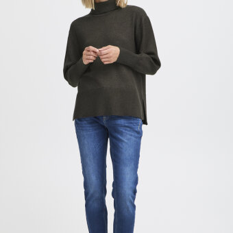 Pulz Jeans ( Dame )  - PULZ - PZSTEFFI ROLL NECK | STRIK ESPRESSO