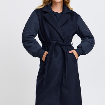 Pulz Jeans ( Dame )  - PULZ - PZLEA LONG WOOL OUTERWEAR | FRAKKE INKWEEL