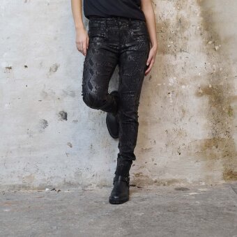 Pulz Jeans ( Dame )  - PULZ - PZSTACIA CURVED | BUKSER BLACK COATED