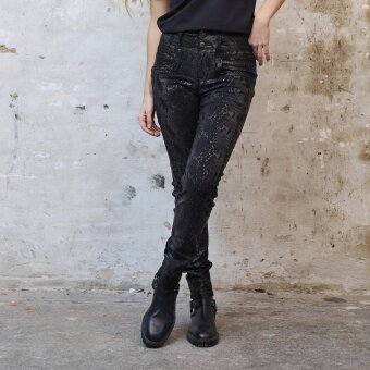 Pulz Jeans ( Dame )  - PULZ - PZSTACIA CURVED | BUKSER BLACK COATED