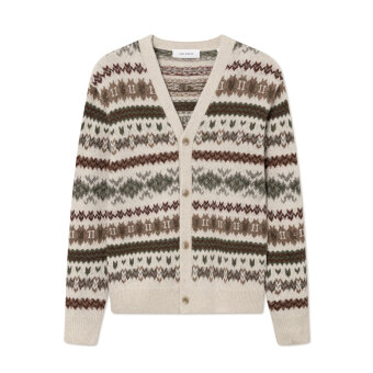 LES DEUX - Les Deux - Hordur fair isle | Cardigan desert Sand