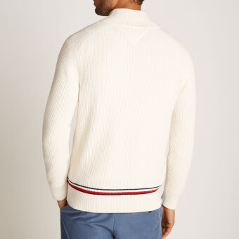 Tommy Hilfiger  - Tommy Hilfiger - Structure global zip mock | Strik Ivory Petal