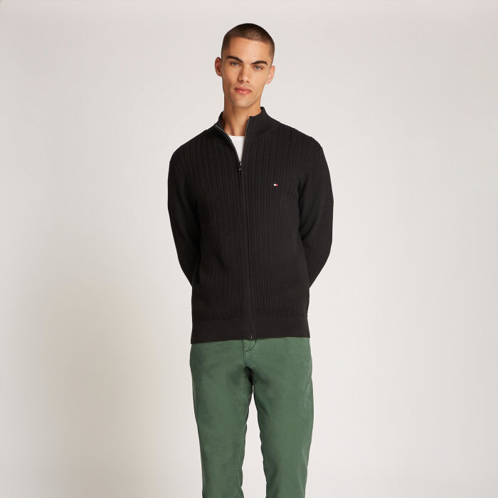 Tommy Hilfiger  - Tommy Hilfiger - Herringbone structure zip | Cardigan