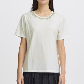 ICHI ( Dame ) - ICHI - IHRUNELA SS25 | T-SHIRT CLOUD DANCER