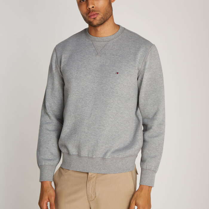 Tommy Hilfiger  - Tommy Hilfiger - Essential fleece crew neck | sweatshirt Grey Heather