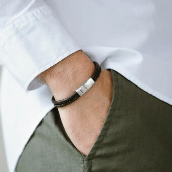 STEEL & BARNETT - Steel & Barnett - Leather bracelet Denby | Armbånd Brun