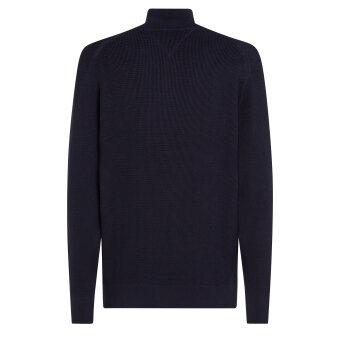 Tommy Hilfiger  - Tommy Hilfiger - Racking zip mock | Strik Marineblå