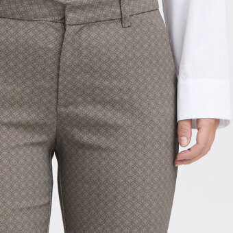 Pulz Jeans ( Dame )  - PULZ - PZBINDY HW PRINTED PANT | BUKSER WALNUT