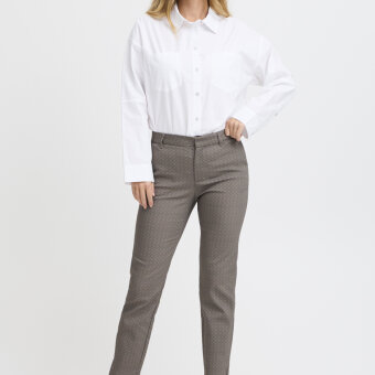 Pulz Jeans ( Dame )  - PULZ - PZBINDY HW PRINTED PANT | BUKSER WALNUT