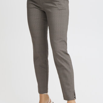 Pulz Jeans ( Dame )  - PULZ - PZBINDY HW PRINTED PANT | BUKSER WALNUT