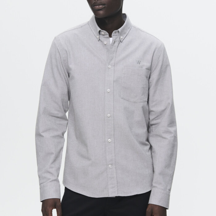 Double A by Wood Wood - Wood Wood - Adam shirt | Skjorte Charcoal Grey
