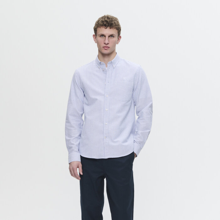 Double A by Wood Wood - Wood Wood - Adam shirt | Skjorte Blue White Stripe