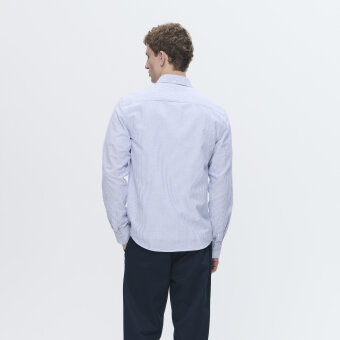 Double A by Wood Wood - Wood Wood Double A  - Adam shirt | Skjorte Blue White Stripe