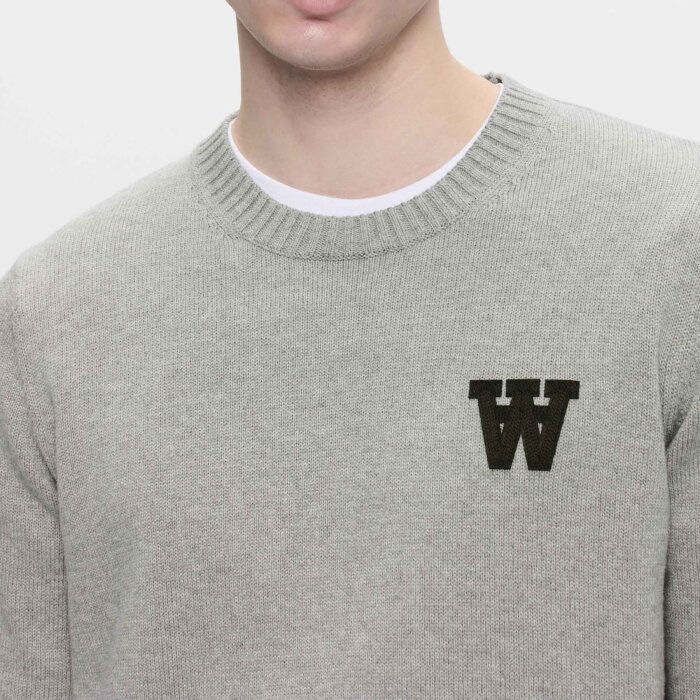 Double A by Wood Wood - Wood Wood - Tay crew neck | Strik Light Melange
