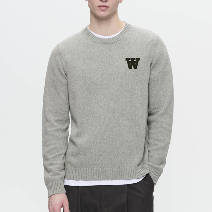 Double A by Wood Wood - Wood Wood Double A - Tay crew neck | Strik Light Melange