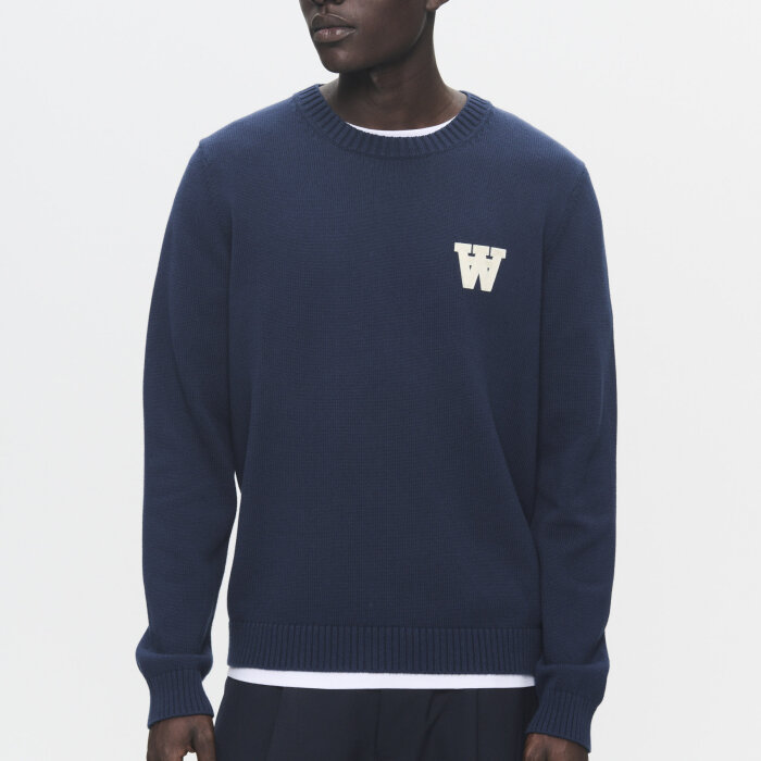 Double A by Wood Wood - Wood Wood - Tay crew neck | Strik Dark Navy