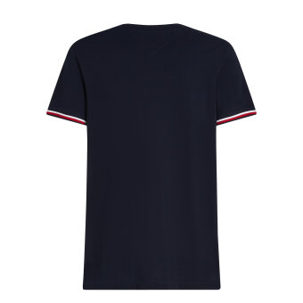 Tommy Hilfiger  - Tommy Hilfiger - Globe stripe cuff tee | T-shirt Marineblå
