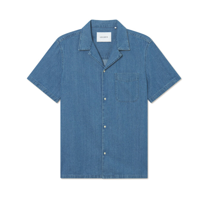 LES DEUX - Les Deux - Klark denim shirt | K/Æ Skjore Blue wash
