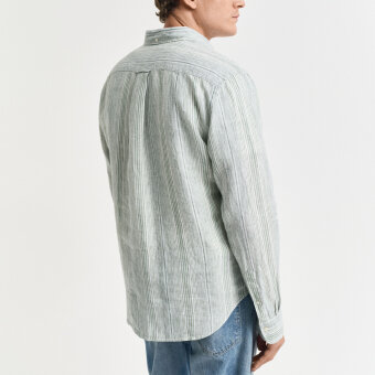 Gant - Gant - Linen stripe shirt | Skjorte Kalamata Green