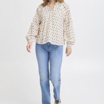 Pulz Jeans ( Dame )  - PULZ - PZSANDIE BLOUSE | SKJORTE ANTIQUE WHITE