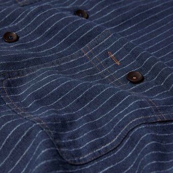 Mos Mosh Gallery - Mos Mosh - Gibson stripe shirt | Hørskjorte Navy Stripe