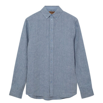 Mos Mosh Gallery - Mos Mosh - Theo linen shirt1 | Hørskjorte Light Blue Melange