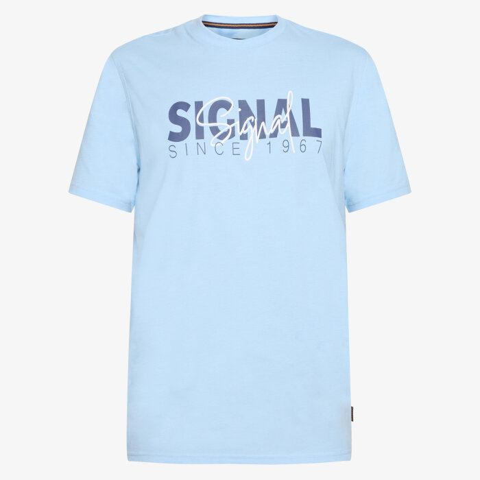 Signal - Signal - Owen print tee | T-shirt Blue placide mel Signal - Signal - Owen print tee | T-shirt Blue placide mel