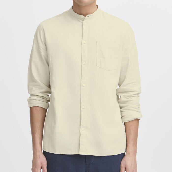 Solid - Solid - Allan linen china shirt | Skjorte Oatmeal