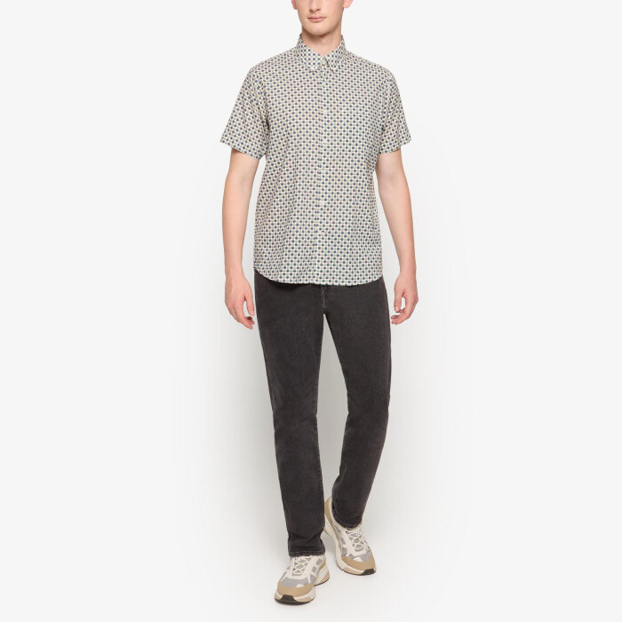 Signal - Signal - Pingo print slub shirt | K/Æ Skjorte Hazel Brown
