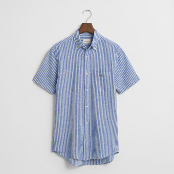 Gant - Gant - cotton/linen stripe shirt | K/Æ Skjorte Rich Blue