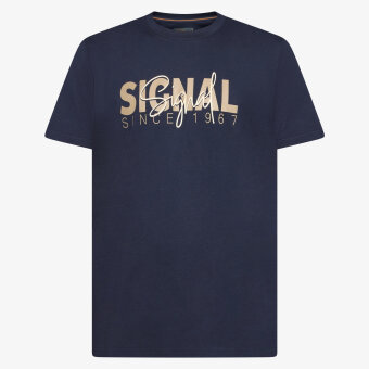 Signal - Signal - Owen print tee | T-shirt Marineblå