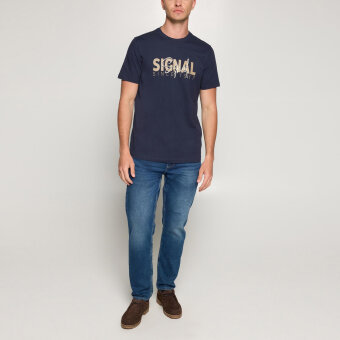 Signal - Signal - Owen print tee | T-shirt Marineblå