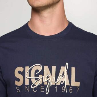 Signal - Signal - Owen print tee | T-shirt Marineblå