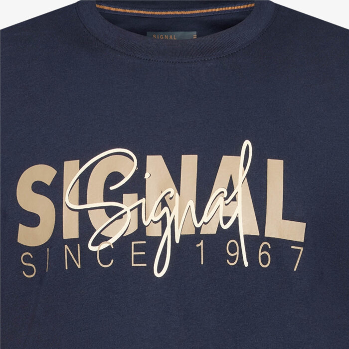 Signal - Signal - Owen print tee | T-shirt Marineblå