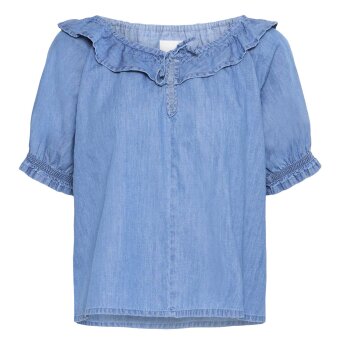 ICHI ( Dame ) - ICHI - IHBARCY SS | BLUSE LIGHT BLUE CHAMBREY