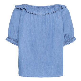 ICHI ( Dame ) - ICHI - IHBARCY SS | BLUSE LIGHT BLUE CHAMBREY