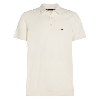 Tommy Hilfiger  - Tommy Hilfiger - Cotton knitted polo | Polo T-shirt Ivory Petal