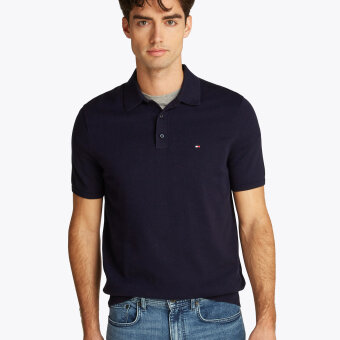 Tommy Hilfiger  - Tommy Hilfiger - Cotton knitted polo | Polo T-shirt Marineblå