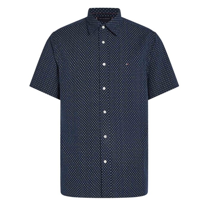 Tommy Hilfiger  - Tommy Hilfiger - Seersucker shirt | K/Æ Skjorte Night Sky