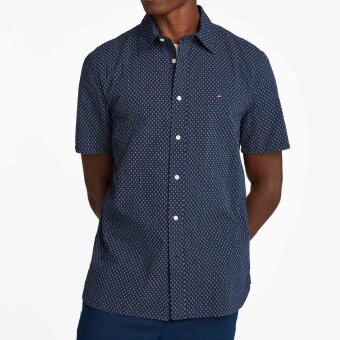 Tommy Hilfiger  - Tommy Hilfiger - Seersucker shirt | K/Æ Skjorte Night Sky