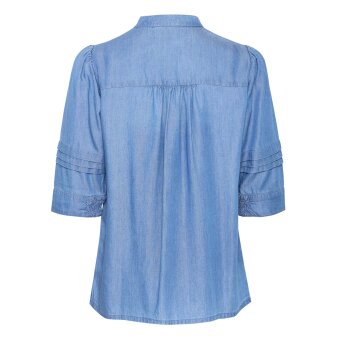 Pulz Jeans ( Dame )  - PULZ -  PZGAJA SS SHIRT | SKJORTE MEDIUM BLUE DENIM