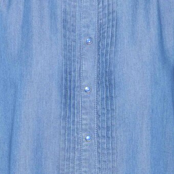Pulz Jeans ( Dame )  - PULZ -  PZGAJA SS SHIRT | SKJORTE MEDIUM BLUE DENIM