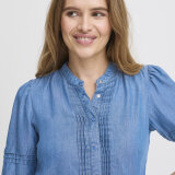 Pulz Jeans ( Dame )  - PULZ -  PZGAJA SS SHIRT | SKJORTE MEDIUM BLUE DENIM